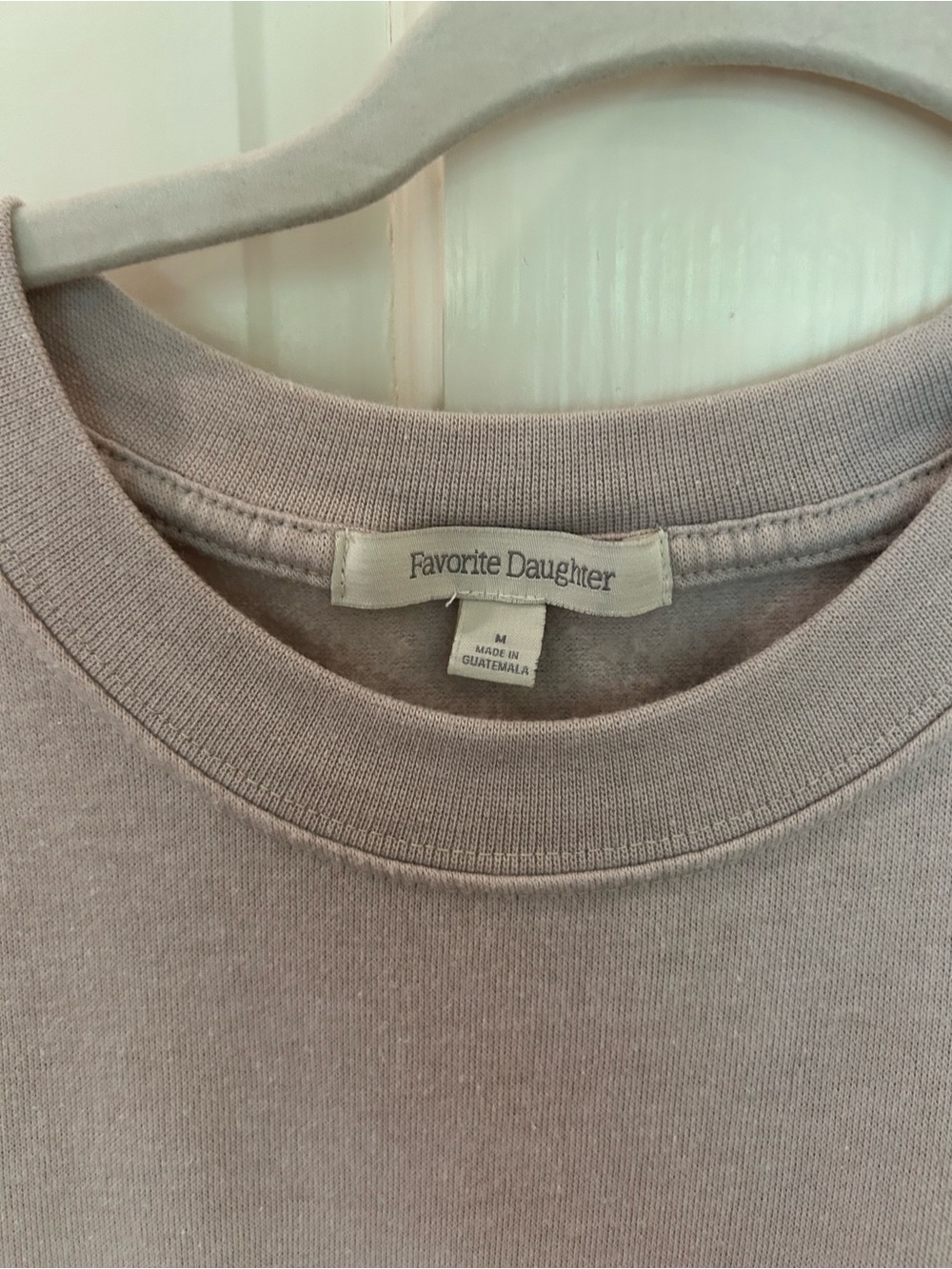 Favorite Daughter Sweatshirt in Cream with Navy and Red Heart - Picture 3 of 5